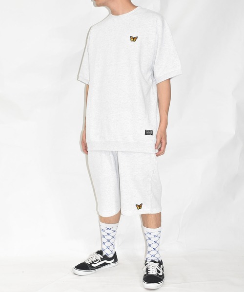 DOUBLE STEAL（ダブルスティール）の「バタフライワッペンスウェットハーフパンツ（スウェットパンツ・メンズ・アッシュグレー/ブラック/ネイビー・MEDIUM/LARGE/X-LARGE）」の17枚目の写真