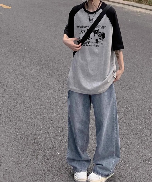 GEMEDA（ジェメダ）の「新色追加/猫 プリント半袖Tシャツ（Tシャツ/カットソー・レディース・ライトグレー/ホワイト・M）」の4枚目の写真