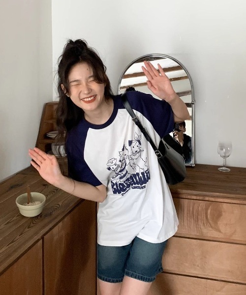 GEMEDA（ジェメダ）の「新色追加/猫 プリント半袖Tシャツ（Tシャツ/カットソー・レディース・ライトグレー/ホワイト・M）」の13枚目の写真