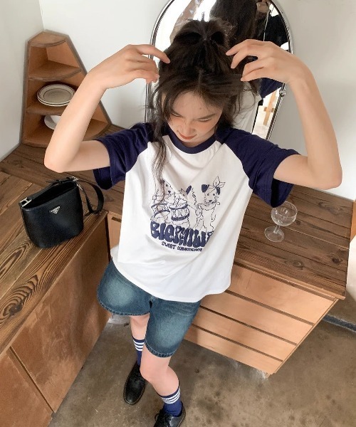 GEMEDA（ジェメダ）の「新色追加/猫 プリント半袖Tシャツ（Tシャツ/カットソー・レディース・ライトグレー/ホワイト・M）」の22枚目の写真