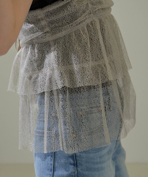 SALON adam et rope'（サロン アダム エ ロペ）の「【WEB限定】2WAYメロンチュールキャミソール/ビスチェ（キャミソール・レディース・ブラック/ブラウン・FREE）」の17枚目の写真