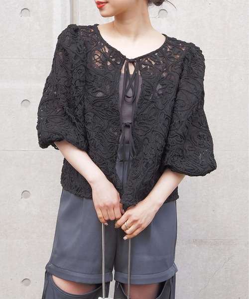 tiptop(ティップトップ)の「アソートシアーレース前後2wayブラウス(シャツ/ブラウス・レディース・ホワイト系その他/ブラック/オフホワイト/ブラック系その他・FREE)」の7枚目の写真