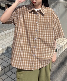 Chillfar | チェック柄半袖シャツ(シャツ/ブラウス)