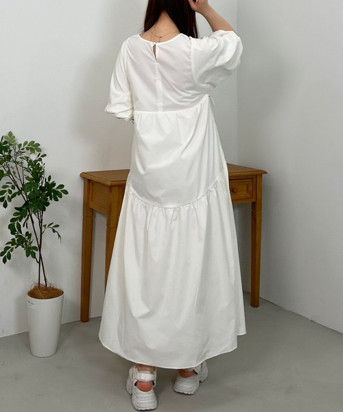 INGNI（イング）の「ドロストギャザーバルーンスリーブ／ワンピース（ワンピース・レディース・オフホワイト/ピンク/ブラック・M）」の12枚目の写真