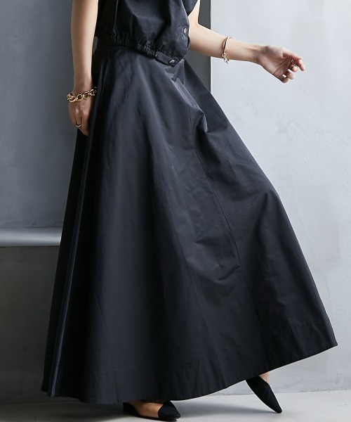 GEVS.(ジェイヴィス)の「 フレアマキシスカート <大きいサイズ有>GEVS.(スカート・レディース・ベージュ/オレンジ/ブラック・LL/L/M/5L/4L/3L)」の1枚目の写真