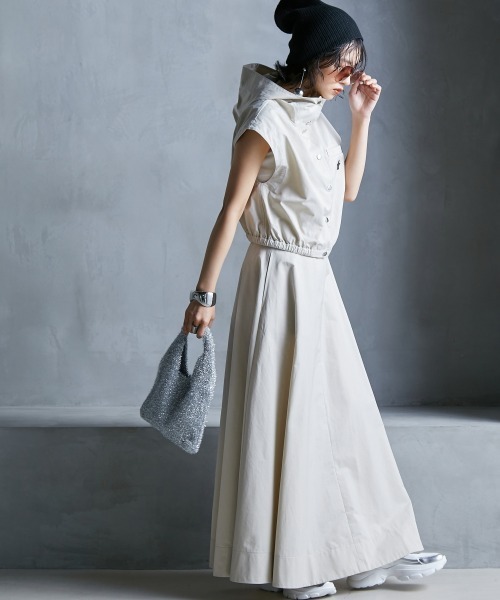 GEVS.(ジェイヴィス)の「 フレアマキシスカート <大きいサイズ有>GEVS.(スカート・レディース・ベージュ/オレンジ/ブラック・LL/L/M/5L/4L/3L)」の5枚目の写真