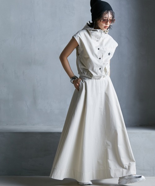 GEVS.(ジェイヴィス)の「 フレアマキシスカート <大きいサイズ有>GEVS.(スカート・レディース・ベージュ/オレンジ/ブラック・LL/L/M/5L/4L/3L)」の7枚目の写真