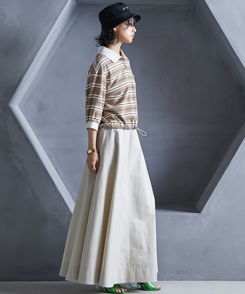 GEVS.(ジェイヴィス)の「 フレアマキシスカート <大きいサイズ有>GEVS.(スカート・レディース・ベージュ/オレンジ/ブラック・LL/L/M/5L/4L/3L)」の15枚目の写真