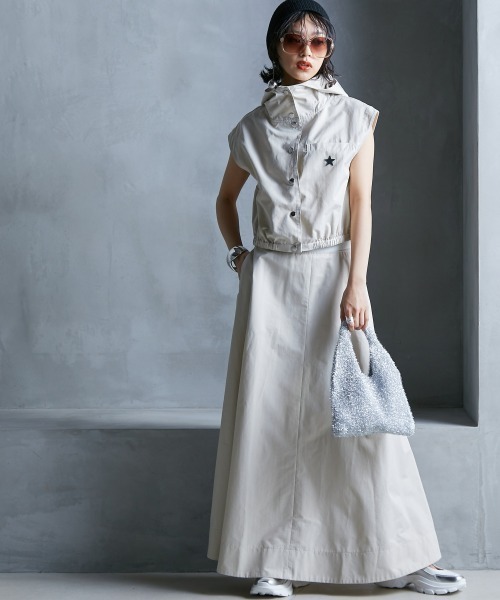 GEVS.(ジェイヴィス)の「 フレアマキシスカート <大きいサイズ有>GEVS.(スカート・レディース・ベージュ/オレンジ/ブラック・LL/L/M/5L/4L/3L)」の20枚目の写真