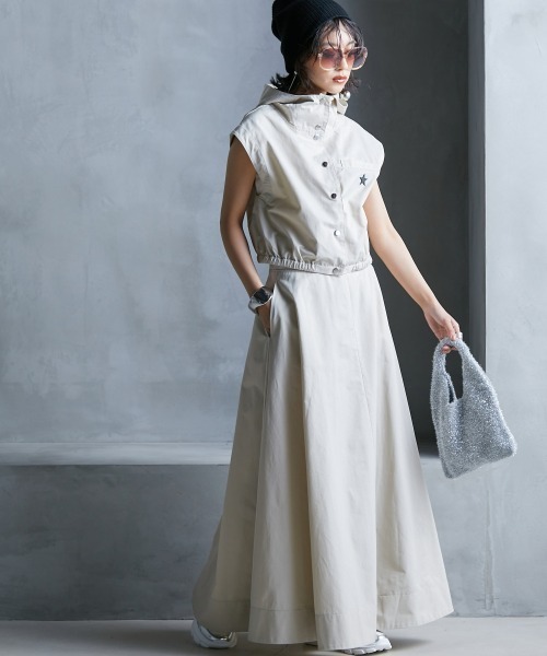 GEVS.(ジェイヴィス)の「 フレアマキシスカート <大きいサイズ有>GEVS.(スカート・レディース・ベージュ/オレンジ/ブラック・LL/L/M/5L/4L/3L)」の21枚目の写真