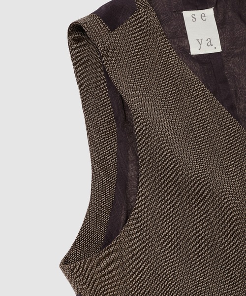seya.（セヤ）の「SIWA VEST /SUMMER HERRINGBONE（ベスト）」 - WEAR