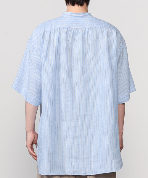 ORCIVAL（オーシバル）の「ORCIVAL | リネン バックギャザーシャツ STRIPE MEN（シャツ/ブラウス・メンズ・ブルー系その他/ベージュ系その他・4/5）」の7枚目の写真