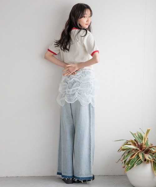 LOWRYS FARM(ローリーズファーム)の「ポコポコシャーリングキャミ 121160(Tシャツ/カットソー・レディース・オフホワイト/ブラック・FREE)」の17枚目の写真