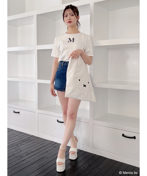 MIIA（ミーア）の「miffy パールロゴTシャツ（Tシャツ/カットソー・レディース・オフホワイト/ブラック・FREE）」の12枚目の写真