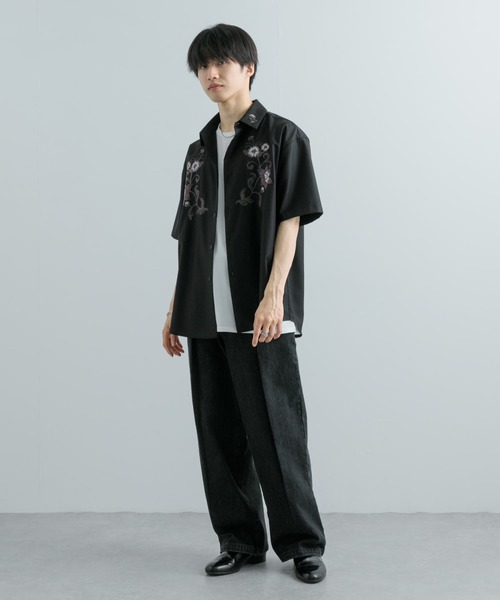 SENSE OF PLACE by URBAN RESEARCH（センスオブプレイスバイアーバンリサーチ）の「ボタニカルシシュウシャツ(5分袖)（シャツ/ブラウス・メンズ・ホワイト/ブラック/グレー・LARGE/MEDIUM）」の20枚目の写真