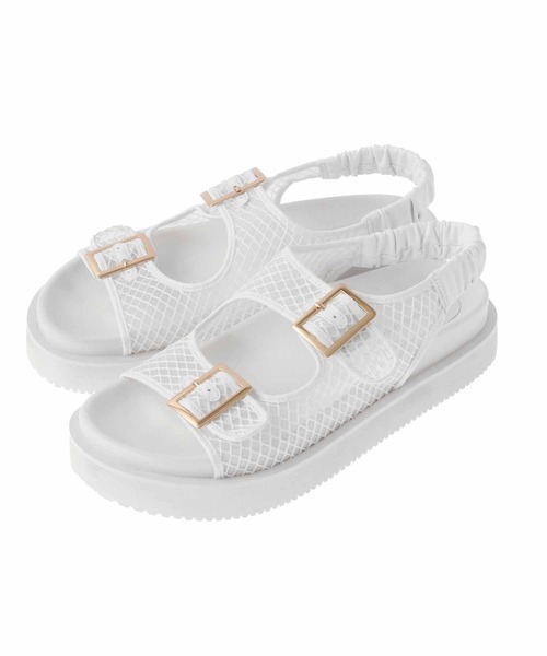 31 Sons de mode(トランテアン ソン ドゥ モード)の「シアーリカバリーサンダル(サンダル・レディース・グリーン/ブラック/オフホワイト・S/M/L)」の1枚目の写真