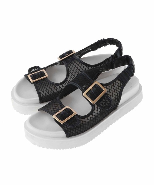 31 Sons de mode(トランテアン ソン ドゥ モード)の「シアーリカバリーサンダル(サンダル・レディース・グリーン/ブラック/オフホワイト・S/M/L)」の2枚目の写真