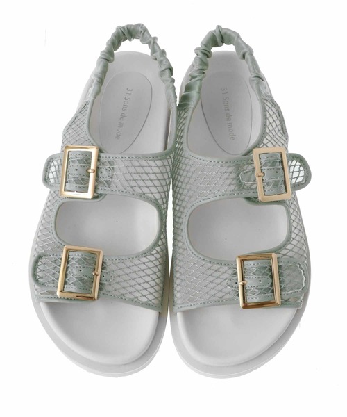 31 Sons de mode(トランテアン ソン ドゥ モード)の「シアーリカバリーサンダル(サンダル・レディース・グリーン/ブラック/オフホワイト・S/M/L)」の4枚目の写真