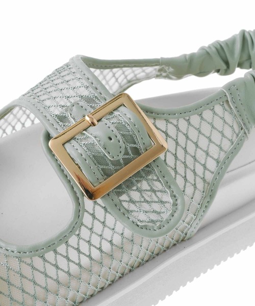 31 Sons de mode(トランテアン ソン ドゥ モード)の「シアーリカバリーサンダル(サンダル・レディース・グリーン/ブラック/オフホワイト・S/M/L)」の8枚目の写真