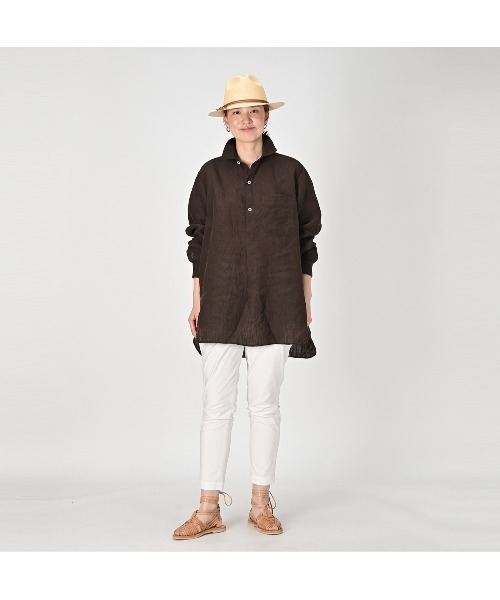 45R（フォーティファイブアール）の「ウェザーストレッチのイージースリムパンツ（スラックス・レディース・ベージュ/ブラウン・MEDIUM/LARGE/SMALL）」の9枚目の写真