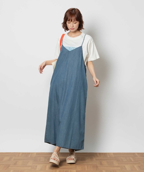 BACK NUMBER(バックナンバー)の「【BACK NUMBER】ライトオンスデニムキャミワンピース(シャツワンピース・レディース・ダークインディゴブルー・XL/M/L)」の1枚目の写真