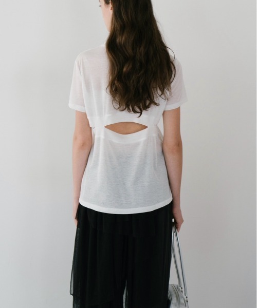 duei（デュイ）の「ウエストスリットデザインTシャツ（Tシャツ/カットソー・レディース・ブラック/オフホワイト・FREE）」の3枚目の写真