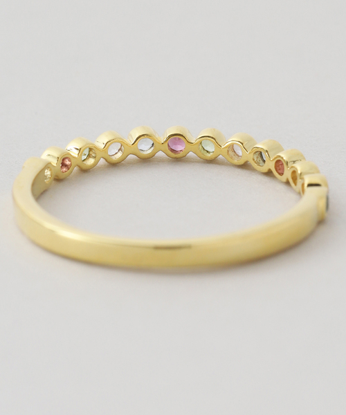 SLOBE IENA（スローブイエナ）の「Pondichery/ポンディシェリ ハーフエタニティリング（リング・レディース・スカイブルー/ホワイト系その他/ライトグリーン/レッド/その他2・3/10）」の7枚目の写真