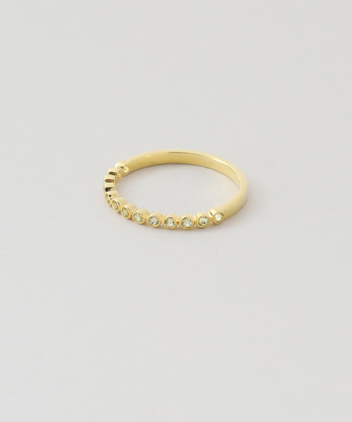 SLOBE IENA（スローブイエナ）の「Pondichery/ポンディシェリ ハーフエタニティリング（リング・レディース・スカイブルー/ホワイト系その他/ライトグリーン/レッド/その他2・3/10）」の9枚目の写真