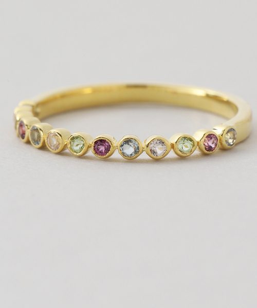 SLOBE IENA（スローブイエナ）の「Pondichery/ポンディシェリ ハーフエタニティリング（リング・レディース・スカイブルー/ホワイト系その他/ライトグリーン/レッド/その他2・3/10）」の14枚目の写真