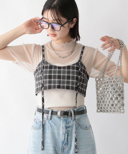 RAGEBLUE（レイジブルー）の「チェックビスチェセットアップ（スラックス・レディース・ブラック/ブルー・FREE）」の10枚目の写真