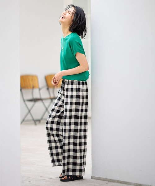 ANY(エニィ)の「【ウエストゴム】リネンレーヨンワイドパンツ(その他パンツ・レディース・ネイビー系1/ブラック系5/ブラック系/グレー系1・4)」の11枚目の写真