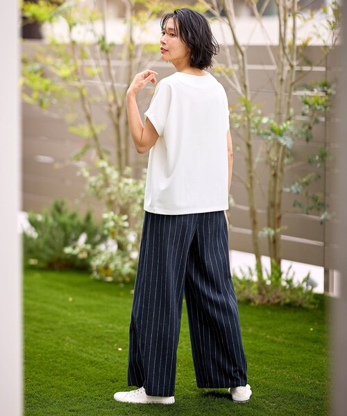 ANY(エニィ)の「【ウエストゴム】リネンレーヨンワイドパンツ(その他パンツ・レディース・ネイビー系1/ブラック系5/ブラック系/グレー系1・4)」の13枚目の写真