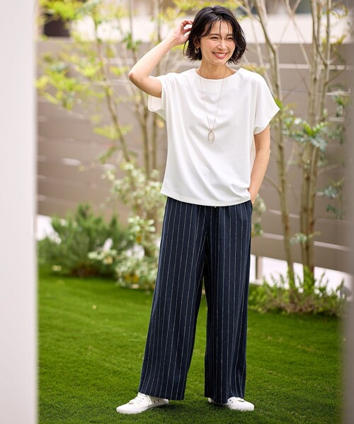 ANY(エニィ)の「【ウエストゴム】リネンレーヨンワイドパンツ(その他パンツ・レディース・ネイビー系1/ブラック系5/ブラック系/グレー系1・4)」の14枚目の写真