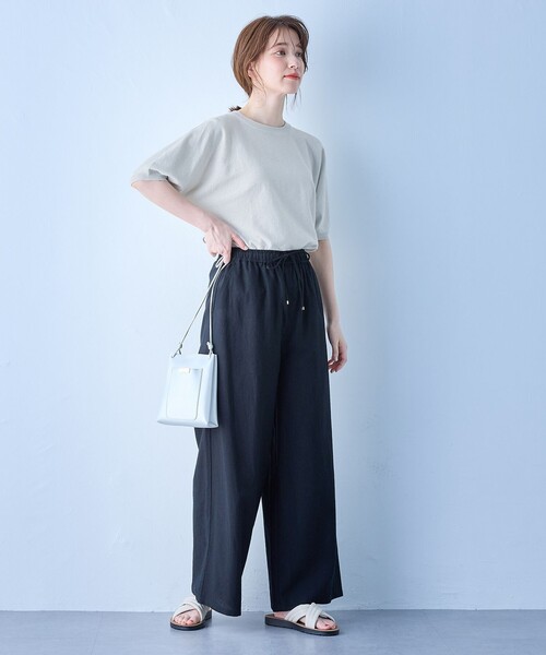 ANY(エニィ)の「【ウエストゴム】リネンレーヨンワイドパンツ(その他パンツ・レディース・ネイビー系1/ブラック系5/ブラック系/グレー系1・4)」の22枚目の写真