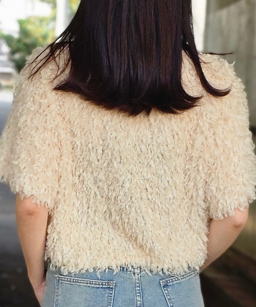 ANOTHER S（アナザーエス）の「半袖フリンジカットソー（Tシャツ/カットソー・レディース・グレー/アイボリー/ブラック・M）」の6枚目の写真