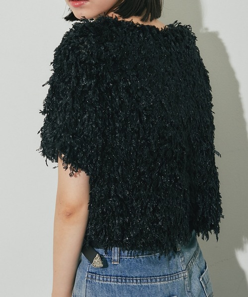 ANOTHER S（アナザーエス）の「半袖フリンジカットソー（Tシャツ/カットソー・レディース・グレー/アイボリー/ブラック・M）」の12枚目の写真