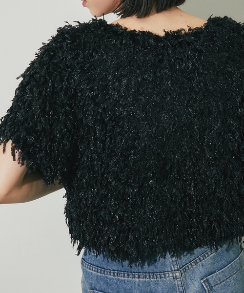 ANOTHER S（アナザーエス）の「半袖フリンジカットソー（Tシャツ/カットソー・レディース・グレー/アイボリー/ブラック・M）」の15枚目の写真