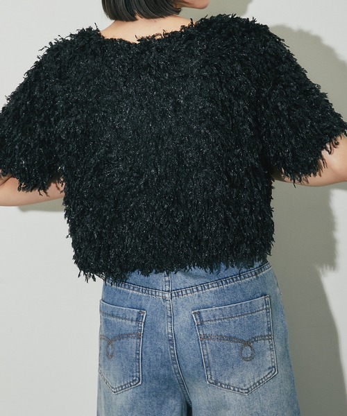 ANOTHER S（アナザーエス）の「半袖フリンジカットソー（Tシャツ/カットソー・レディース・グレー/アイボリー/ブラック・M）」の13枚目の写真