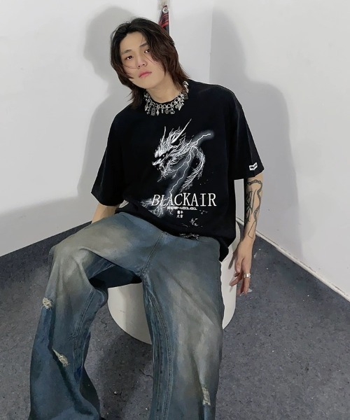 A'GEM9（エージェムナイン）の「A'GEM/9 × .kom 『MadeExtreme/メイドエクストリーム』 サンダードラゴン半袖カットソー（Tシャツ/カットソー・レディース・ブラック・M/L）」の2枚目の写真