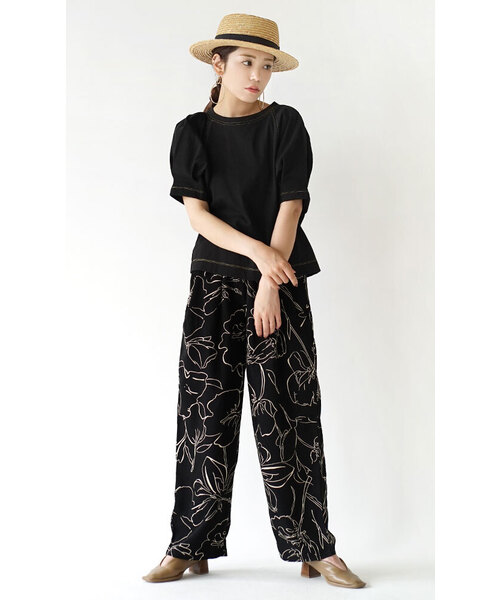 e-zakkamania stores(イーザッカマニアストアーズ)の「配色ステッチ タックスリーブプルオーバー(Tシャツ/カットソー・レディース・ミント/ブラック/オフホワイト・フリー)」の6枚目の写真