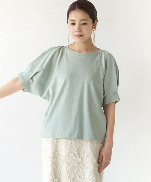 e-zakkamania stores(イーザッカマニアストアーズ)の「配色ステッチ タックスリーブプルオーバー(Tシャツ/カットソー・レディース・ミント/ブラック/オフホワイト・フリー)」の17枚目の写真