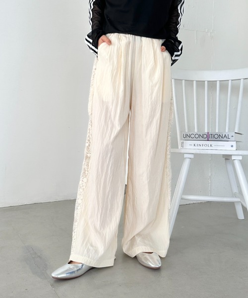 CLEA（クレア）の「レースシアーラインパンツ（その他パンツ・レディース・アイボリー/ライトブルー・M）」の6枚目の写真