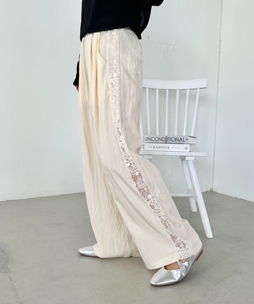 【Cleduisia/クレドシア】 レースパンツ セール】レースシアーラインパンツ（その他パンツ）｜CLEA