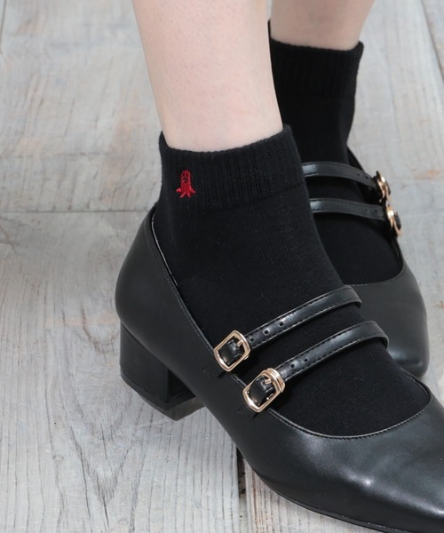 ワンポイントセミショート丈ソックス（ソックス/靴下）｜Honeys