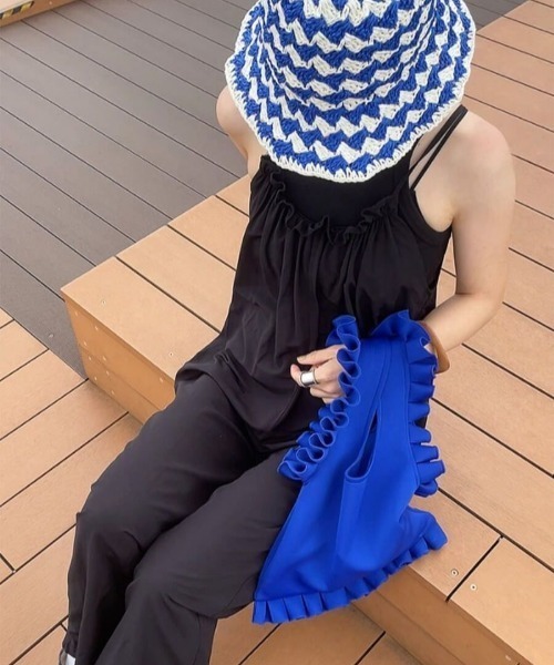 【ZOZO限定カラー】フリルデザイン2wayバッグ(comochi select) / ポンチ フリルバッグ ショルダーバッグ トートバッグ ハンドバッグ マルシェバッグ（トートバッグ）｜ISOOK（アイスー）