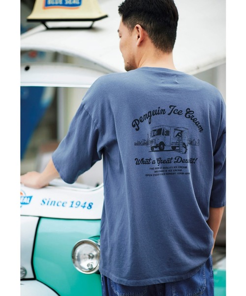 Sunny clouds（サニークラウズ）の「サニークラウズ　アイス好きなＴシャツ〈メンズ〉（Tシャツ/カットソー・メンズ・ホワイト/ブルー/チャコール・LARGE/MEDIUM）」の3枚目の写真