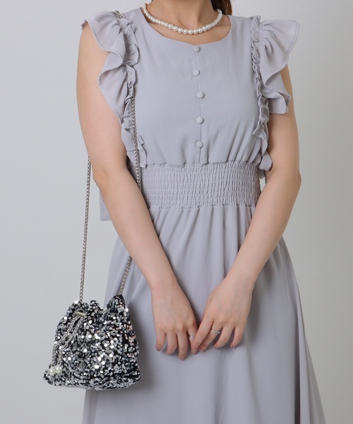 Lace Ladies(レースレディース)の「パール付き スパンコール チェーン 巾着 バッグ(クラッチバッグ・レディース・シルバー/ブラック・FREE)」の17枚目の写真