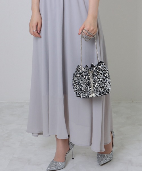 Lace Ladies(レースレディース)の「パール付き スパンコール チェーン 巾着 バッグ(クラッチバッグ・レディース・シルバー/ブラック・FREE)」の18枚目の写真