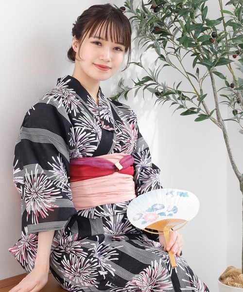 apart by lowrys浴衣　新品未使用 1人で着られる 着付けいらず セパレート浴衣 コットン100％の変わり織
