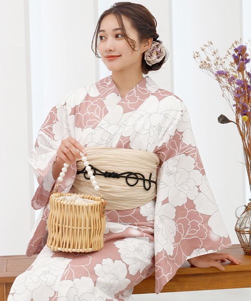 1人で着られる 着付けいらず セパレート浴衣 コットン100％の